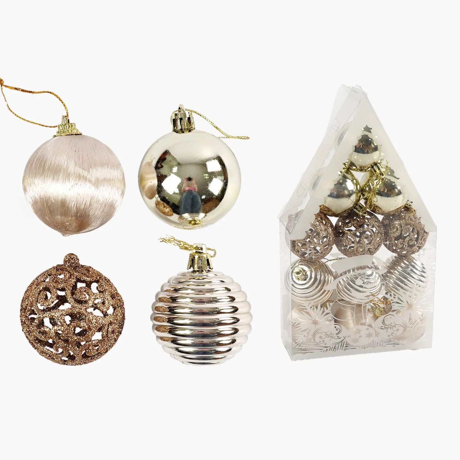 C 67381 Christmas Ball Ornaments, 5 cm Diameter, 12 pcs