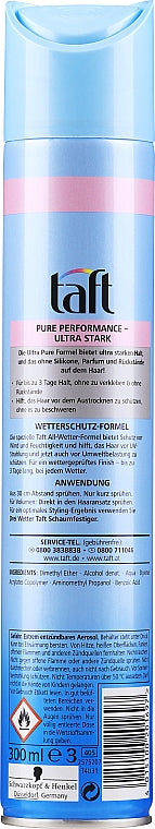 Taft Ultra Pure Ultra Strong Hair Spray, 300 mL - Image 2