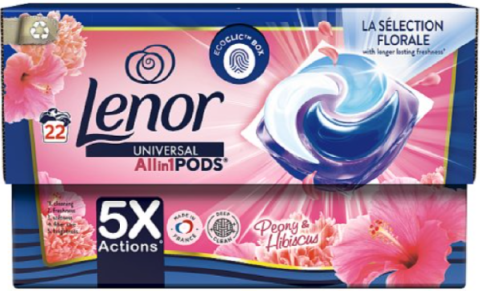 Lenor Peony & Hibiscus Universal Laundry Detergent Pods, 22 pcs (Price per 1 pc)