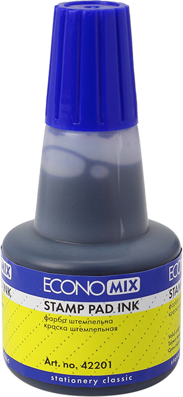 Economix 42201-02 Blue Stamp Pad Ink, 30 mL