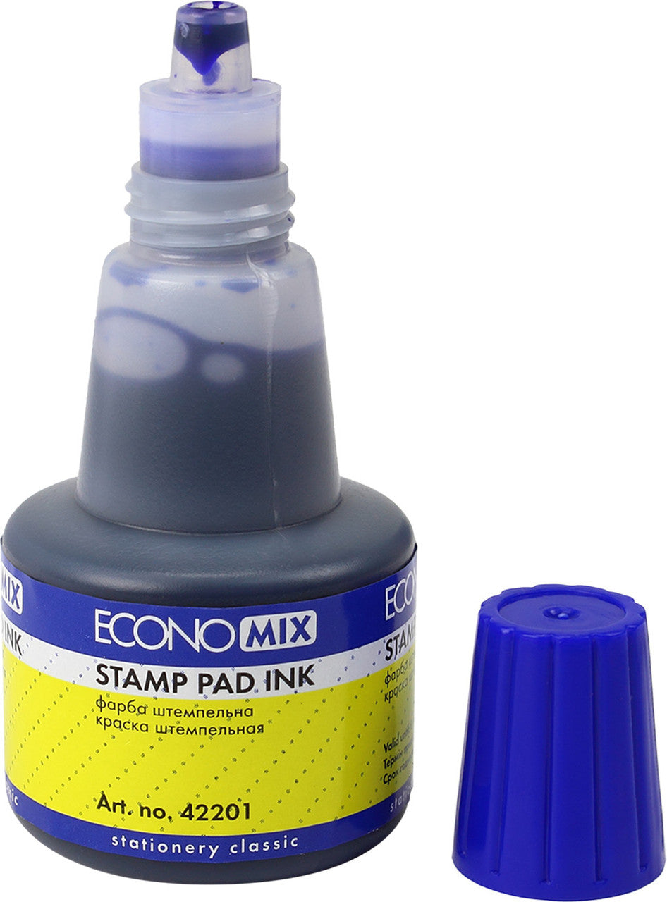 Economix 42201-02 Blue Stamp Pad Ink, 30 mL - Image 2