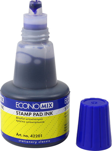 Economix 42201-02 Blue Stamp Pad Ink, 30 mL - Image 2