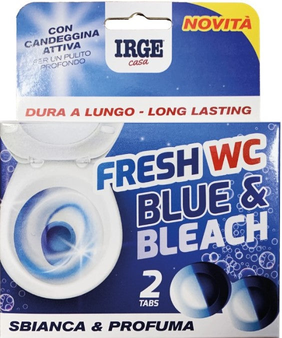 Irge Blue & Bleach Toilet Cistern Tablets with Bleach, 2 x 50 g