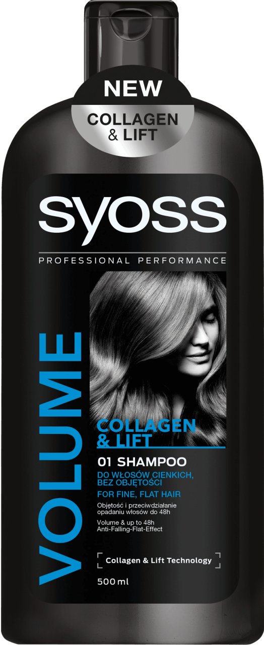 SYOSS Volume Collagen & Lift Shampoo for Fine Hair Lacking Volume, 500 mL