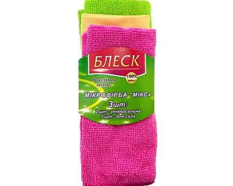 Blesk Mix Microfiber Cleaning Cloths: 2 All-Purpose & 1 Glass Cloth, 3 pcs - Image 3