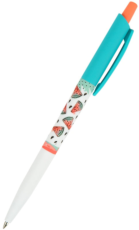 Axent AB1090-30-A Watermelon Retractable Ballpoint Pen, Blue Ink, 0.5 mm