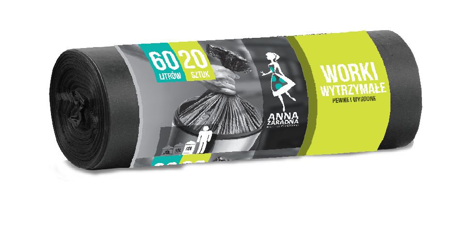 Anna Zaradna Trash Bags, 60 L, 20 pcs