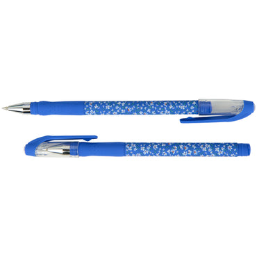 Axent AB1049-36-A Blue Floral Ballpoint Pen, Blue Ink, 0.5 mm - Image 2