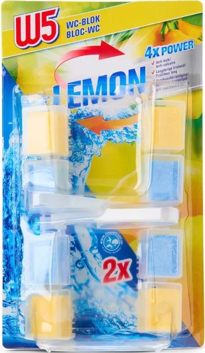 W5 Lemon Toilet Bowl Fresheners, 2 x 48 g