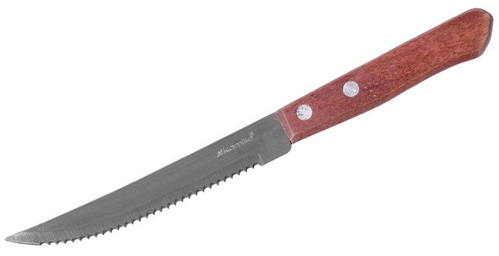 Kamille KM5300 Steak Knife Set with Wooden Handle, 6 pcs