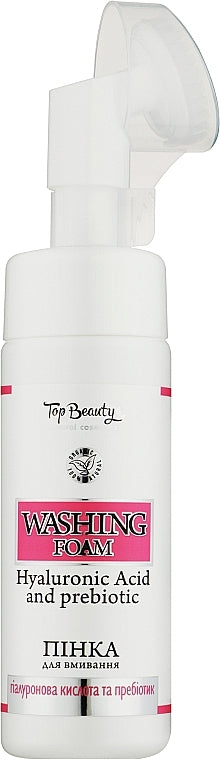 Top Beauty Facial Cleansing Foam with Hyaluronic Acid, Prebiotic & Brush, 150 mL
