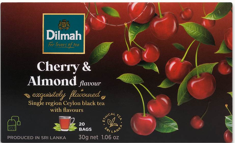 Dilmah Cherry & Almond Black Tea, 20 Bags, 30 g