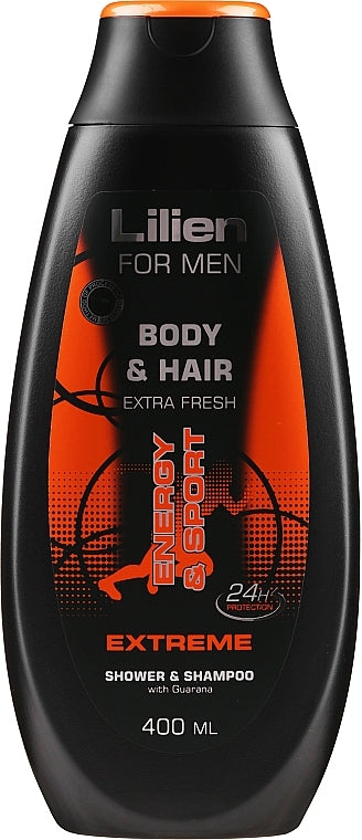 Lilien Men Extreme Men's Shampoo & Shower Gel, 400 mL