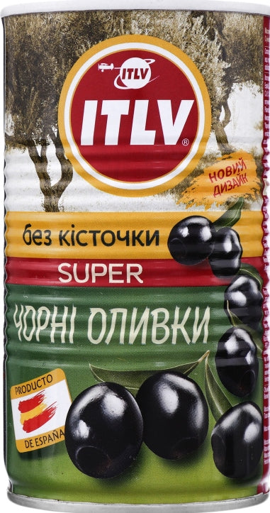 ITLV Super Pitted Black Olives, 370 mL