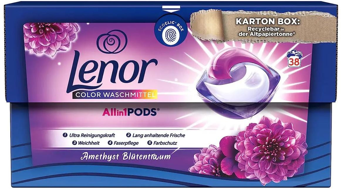 Lenor Pods Color Amethyst Blossom Dream Laundry Detergent Pods, 38 pcs (Price per 1 pc)