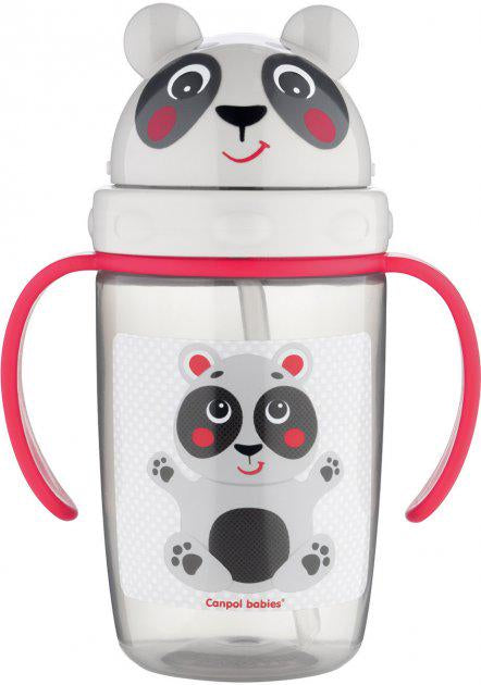 Canpol Babies 56/500 Beige Kids Straw Cup, Ages 9 Months+, 400 mL