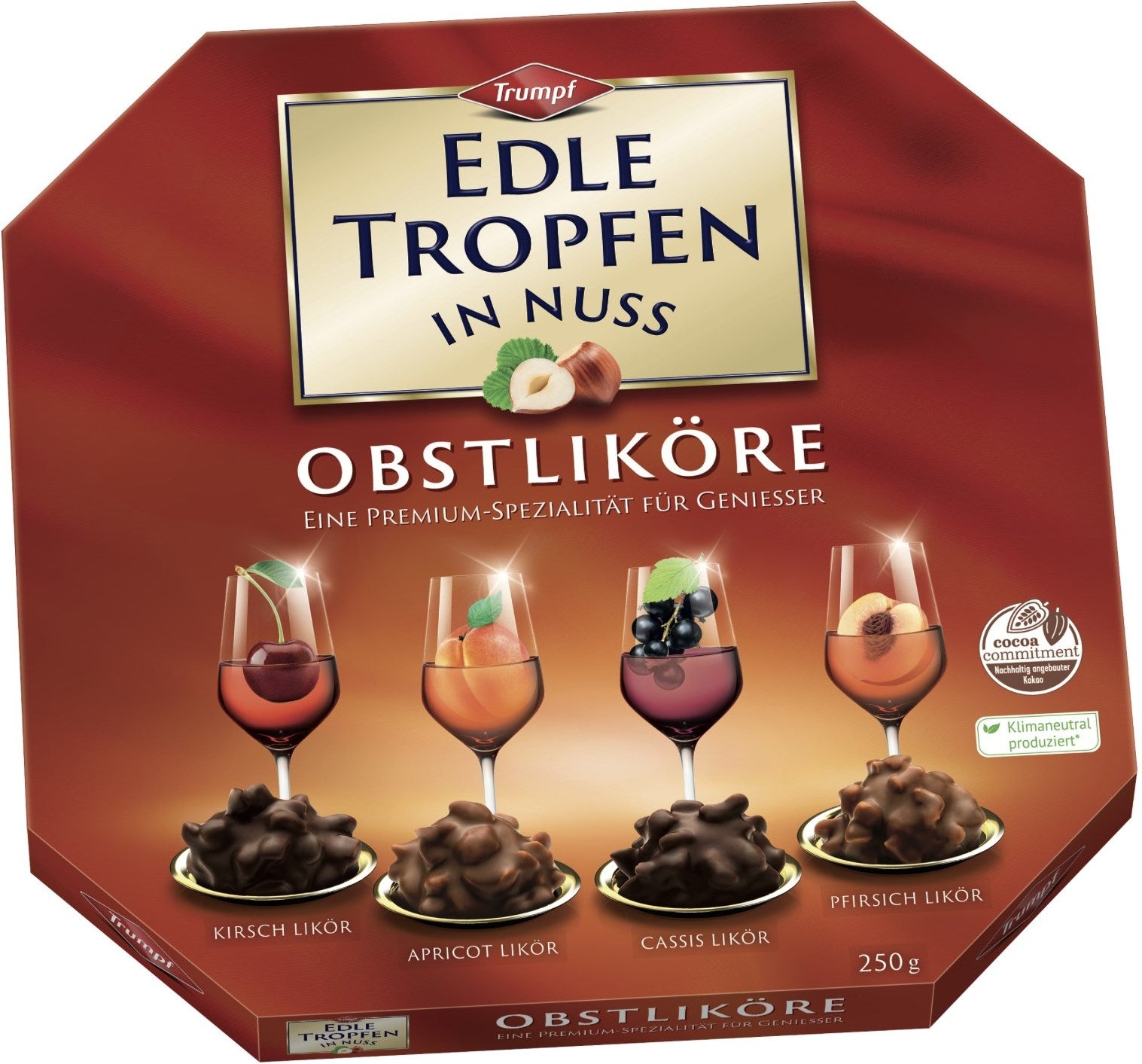 Trumpf Edle Tropfen in Nuss Fruit Liqueur Chocolate Candy, 250 g