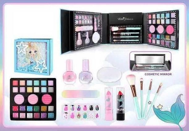 Zyra Toys 2104 M Makeup Set with Eyeshadow, Glitter, Lipstick, Blush, Polish & Accessories