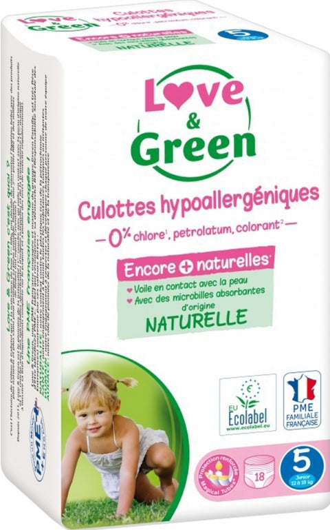 Love & Green Size 5 Baby Pull-Up Diaper Pants, 12-18 kg, 18 pcs