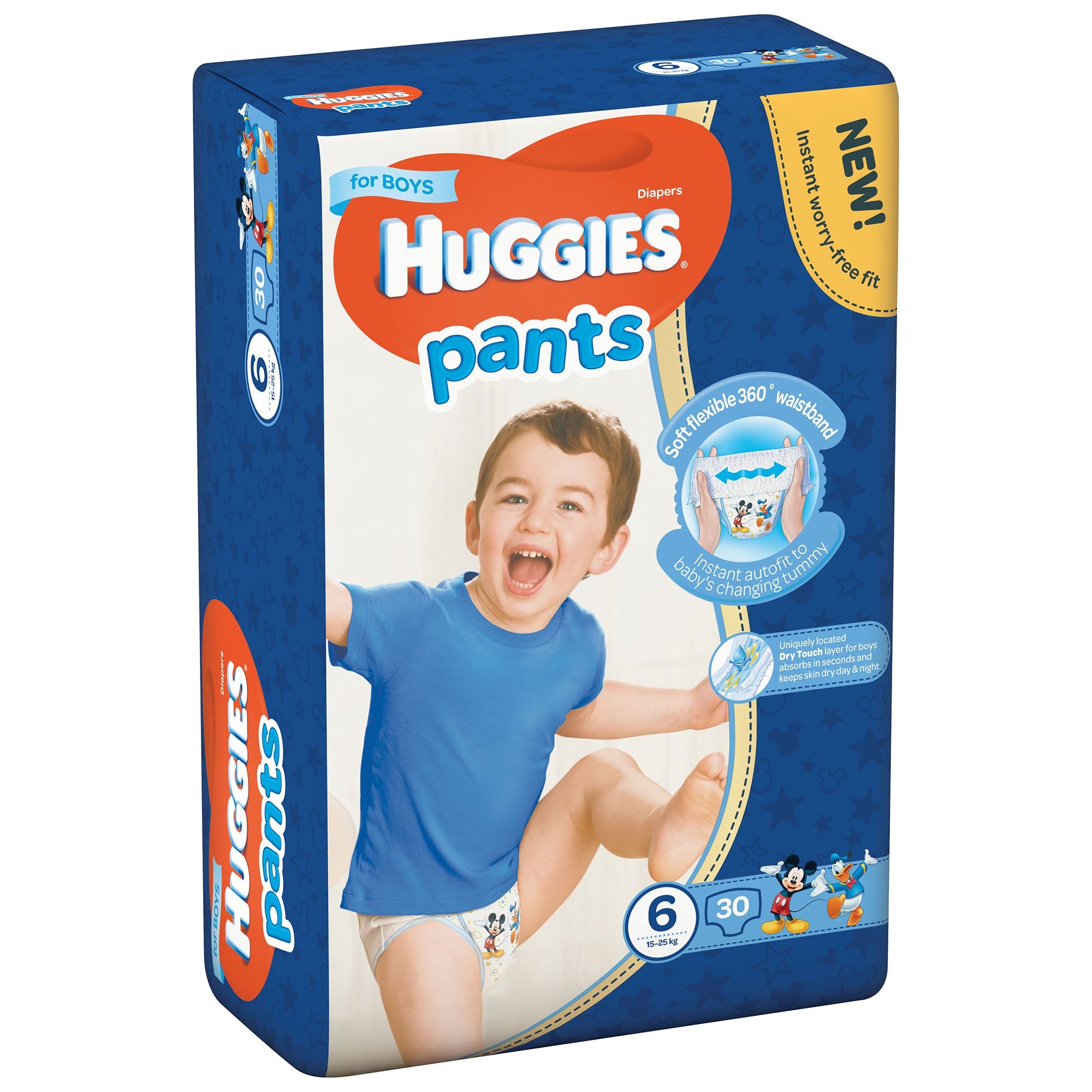 Huggies Pants Box (6) 17-23 for Boys Baby Pull-Up Diaper Pants, 30 pcs