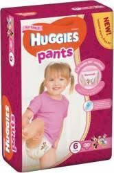 Huggies Pants Box (6) 17-23 for Girls Baby Pull-Up Diaper Pants, 30 pcs