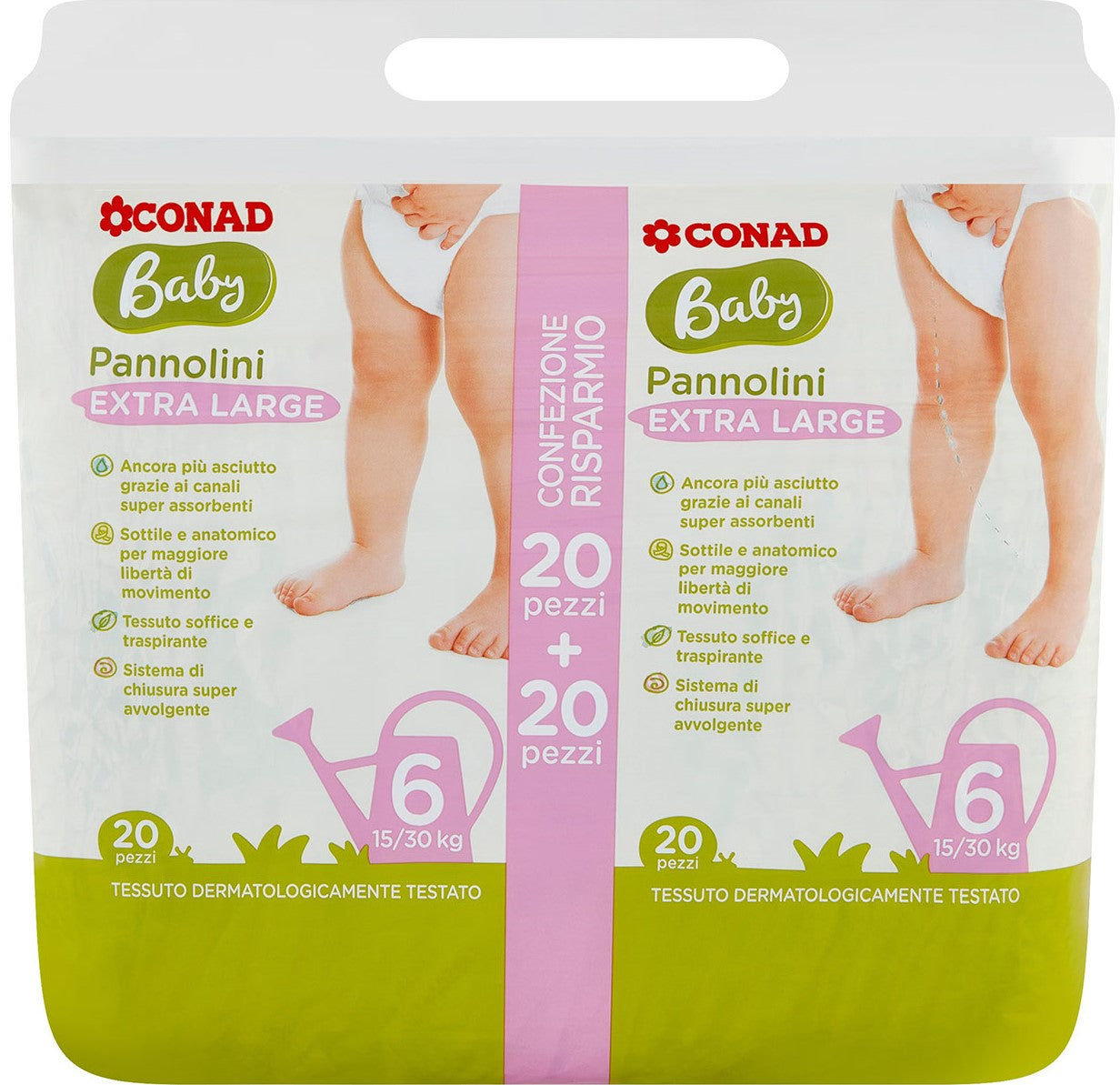 Conad Baby Size 6 Baby Diapers, 15-30 kg, 20+20 pcs