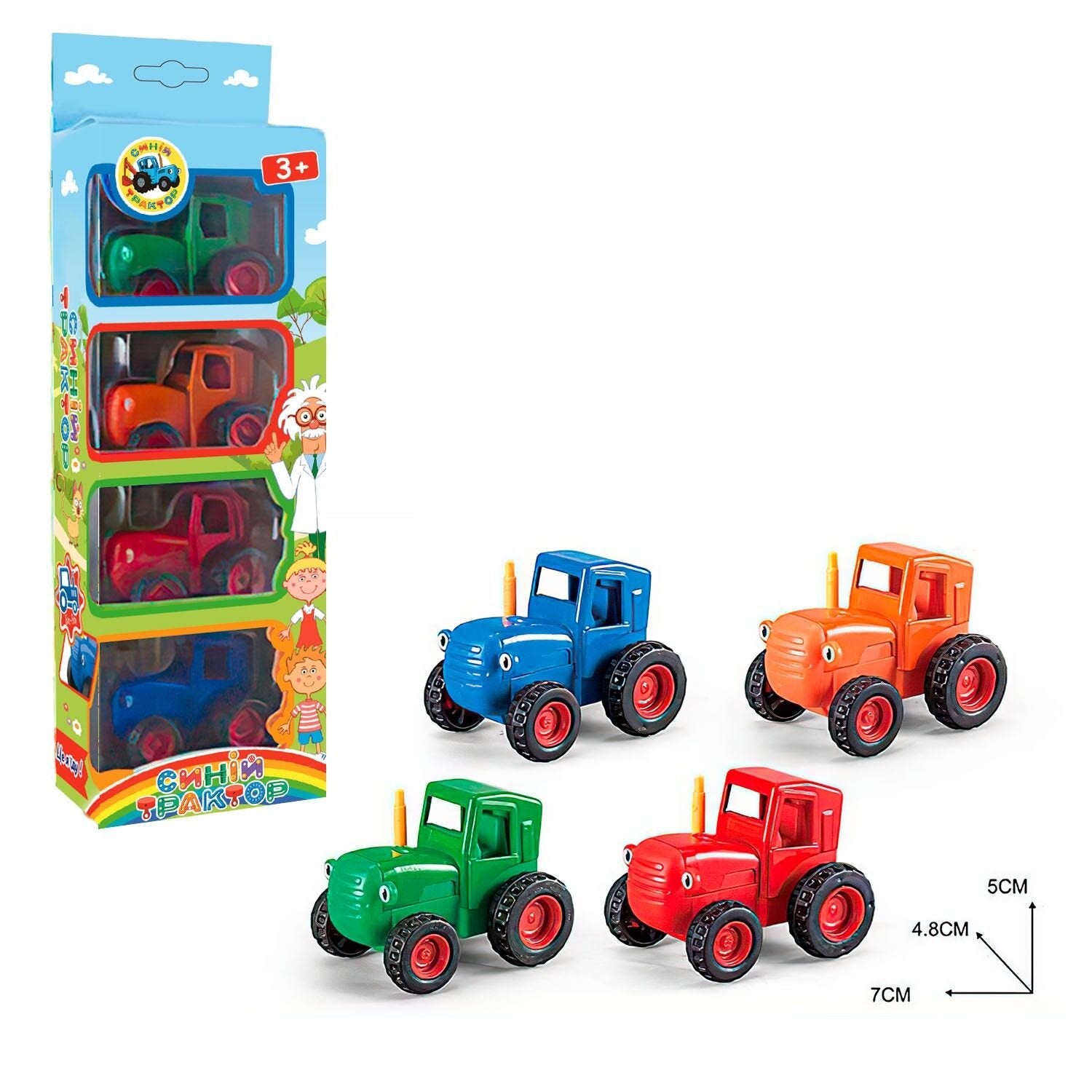 56238 Blue Toy Tractor Set, 4 pcs
