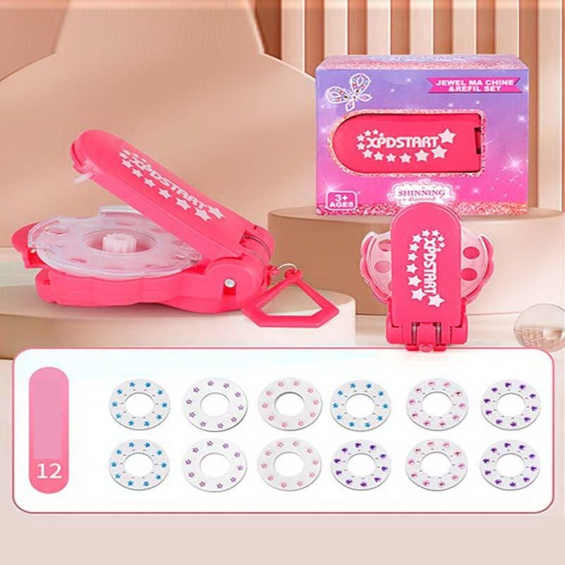 811-77 B Hair Rhinestone Set: 12 Discs & Device for Secure Hold