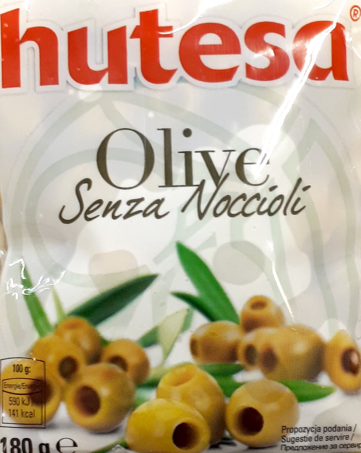 Hutesa Pitted Green Olives Pouch, 180 g