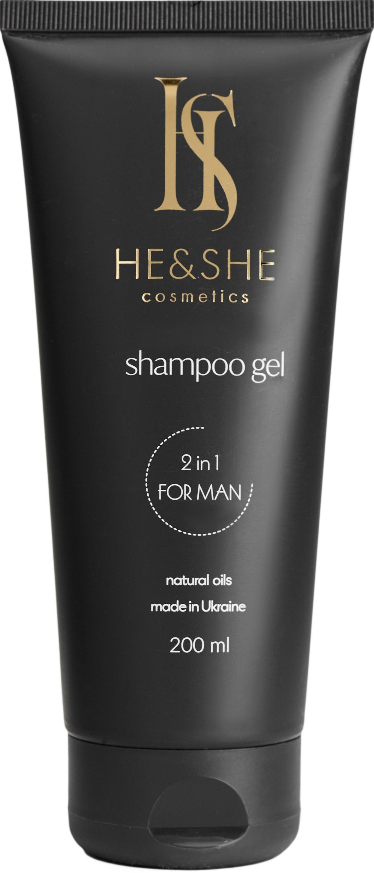 He&She Cosmetics Men's 2-in-1 Shampoo & Shower Gel, 200 mL