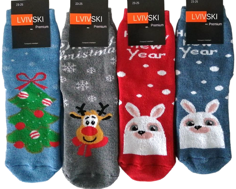 Lvivski Premium Teen Holiday Terry Socks, Size 23-25
