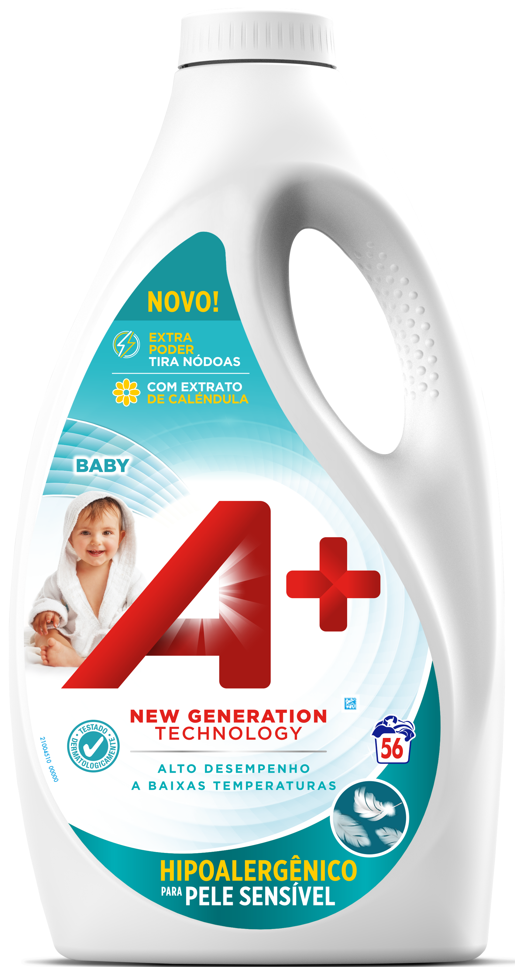 A+ Baby Laundry Detergent Gel for Kids' Clothes, 56 Loads, 2.8 L