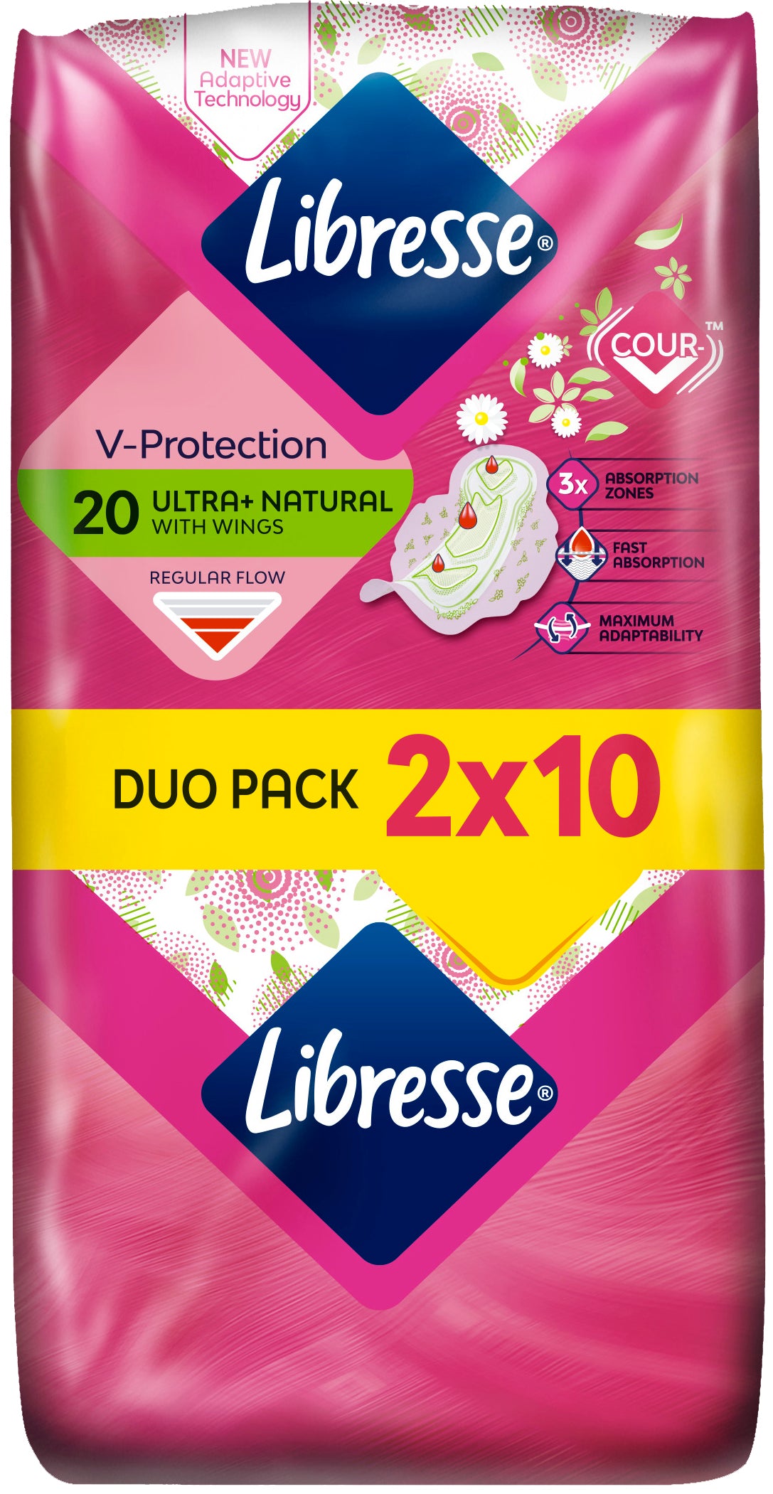 Libresse Ultra DUO Normal Aloe Vera & Camomile Sanitary Pads, 20 pcs - Image 2