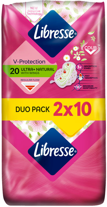 Libresse Ultra DUO Normal Aloe Vera & Camomile Sanitary Pads, 20 pcs - Image 2
