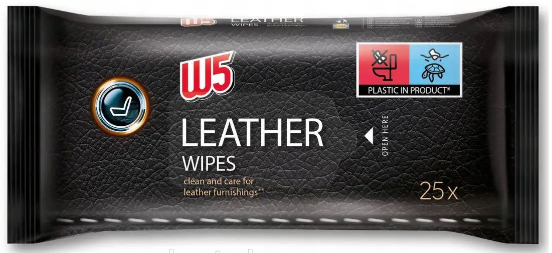 W5 Leather Surface Cleaning Wet Wipes, 25 pcs