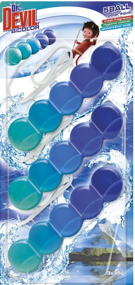 Dr. Devil Bicolor Polar Water Toilet Blocks, 3 x 35 g