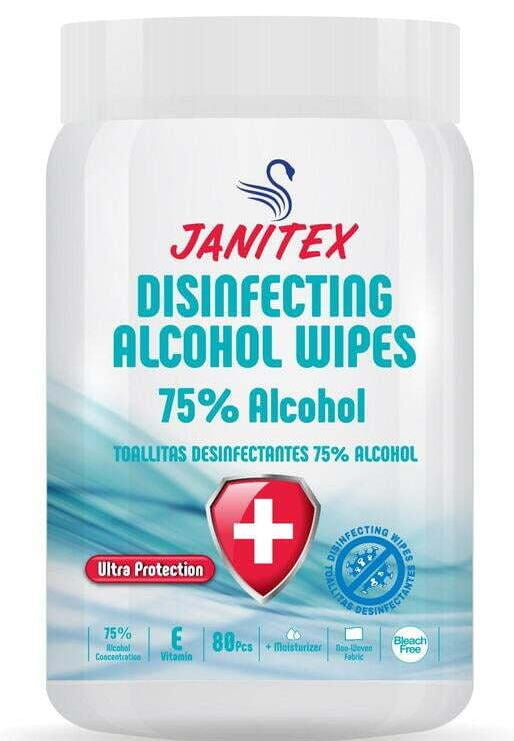 Janitex 75% Alcohol Disinfecting Wet Wipes, 80 pcs