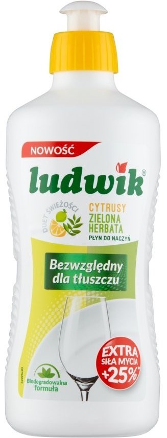 Ludwik Citrus & Green Tea Dishwashing Liquid, 450 mL
