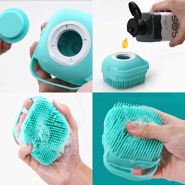 Exquisit Life Green Silicone Massage Shower Brush & Body Scrubber - Image 3