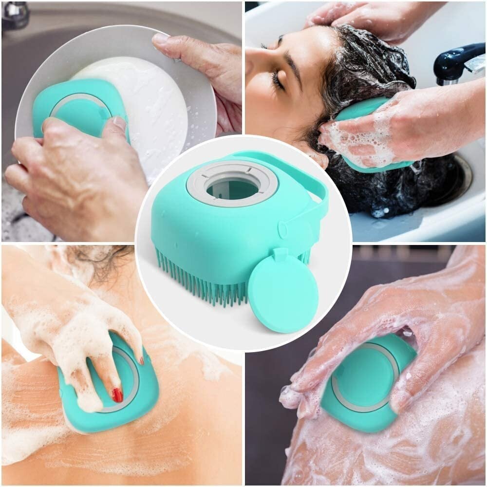 Exquisit Life Green Silicone Massage Shower Brush & Body Scrubber - Image 4