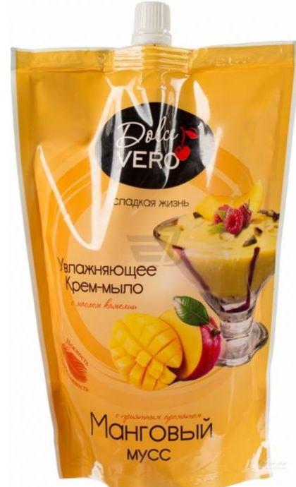 Dolce Vero Mango Mousse Liquid Cream Soap Refill Pouch, 500 mL