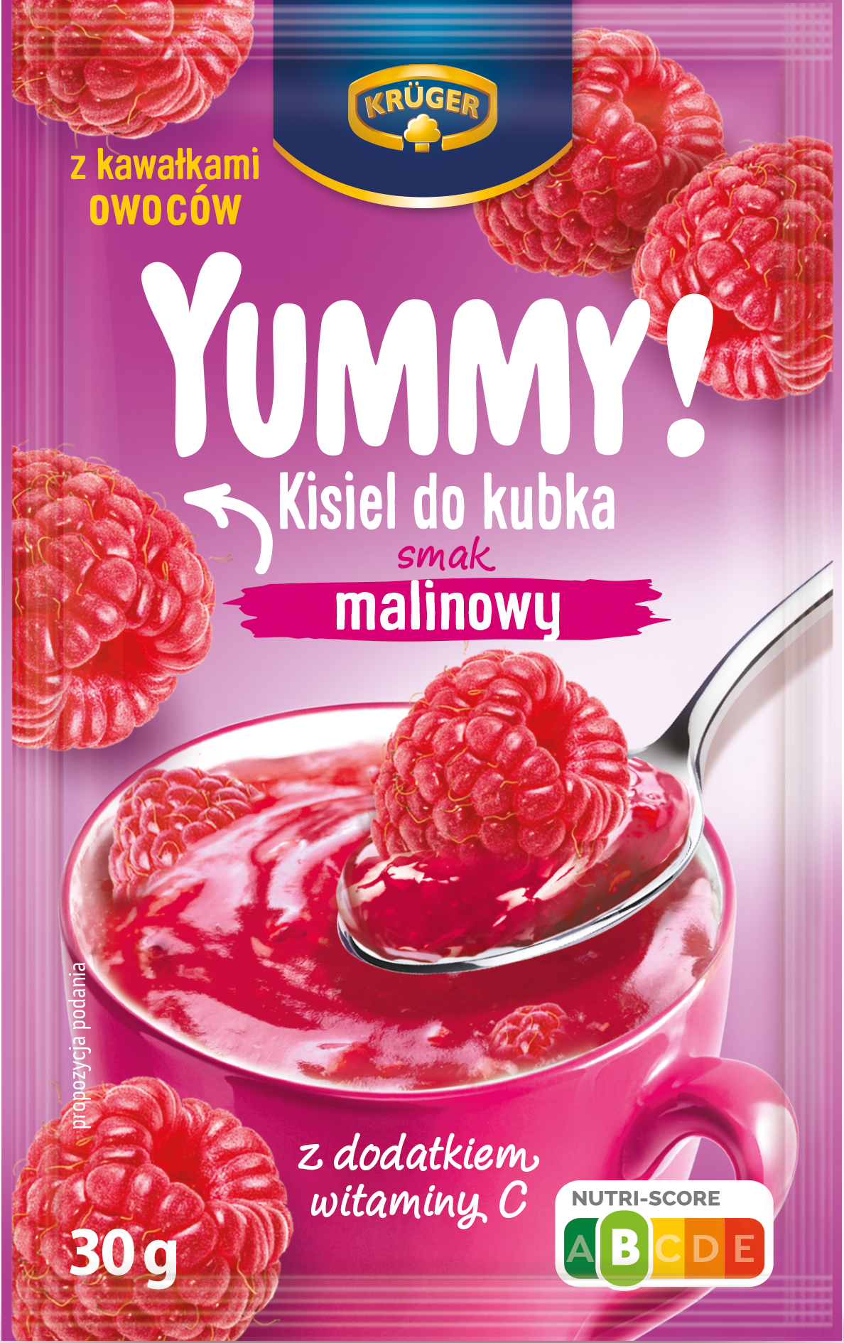 Kruger YUMMY! Raspberry-Flavored Kissel Drink Mix, 30 g
