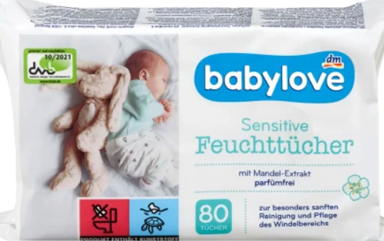 Babylove Sensitive Baby Wet Wipes, 80 pcs - Image 2