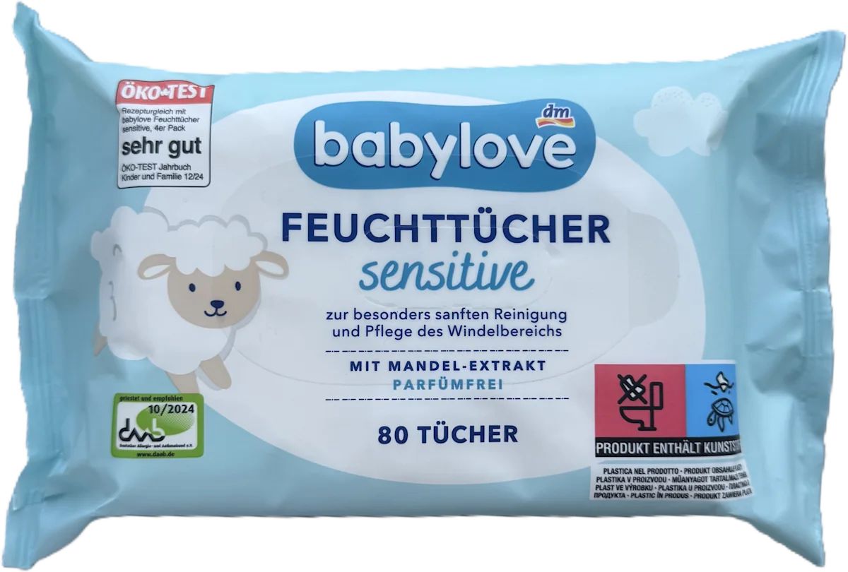 Babylove Sensitive Baby Wet Wipes, 80 pcs - Image 3