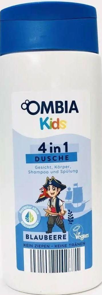 Ombia Kids Blueberry 4-in-1 Shampoo & Shower Gel, 300 mL