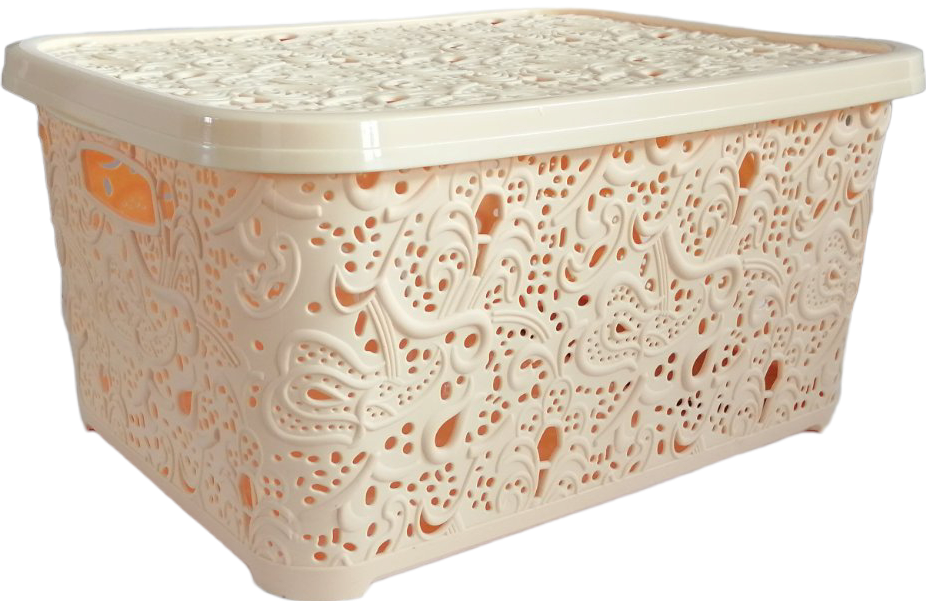Efe Plastik Openwork Basket with Lid, 28 L - Image 2