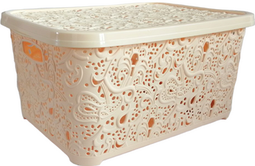 Efe Plastik Openwork Basket with Lid, 28 L - Image 2