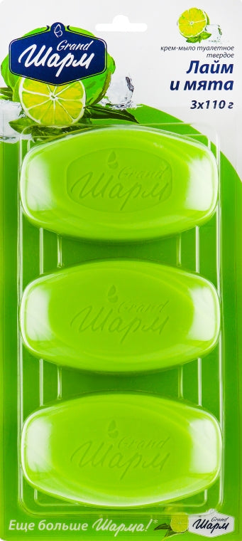 Sharm Lime & Mint Cream Bar Soap, 3 x 110 g