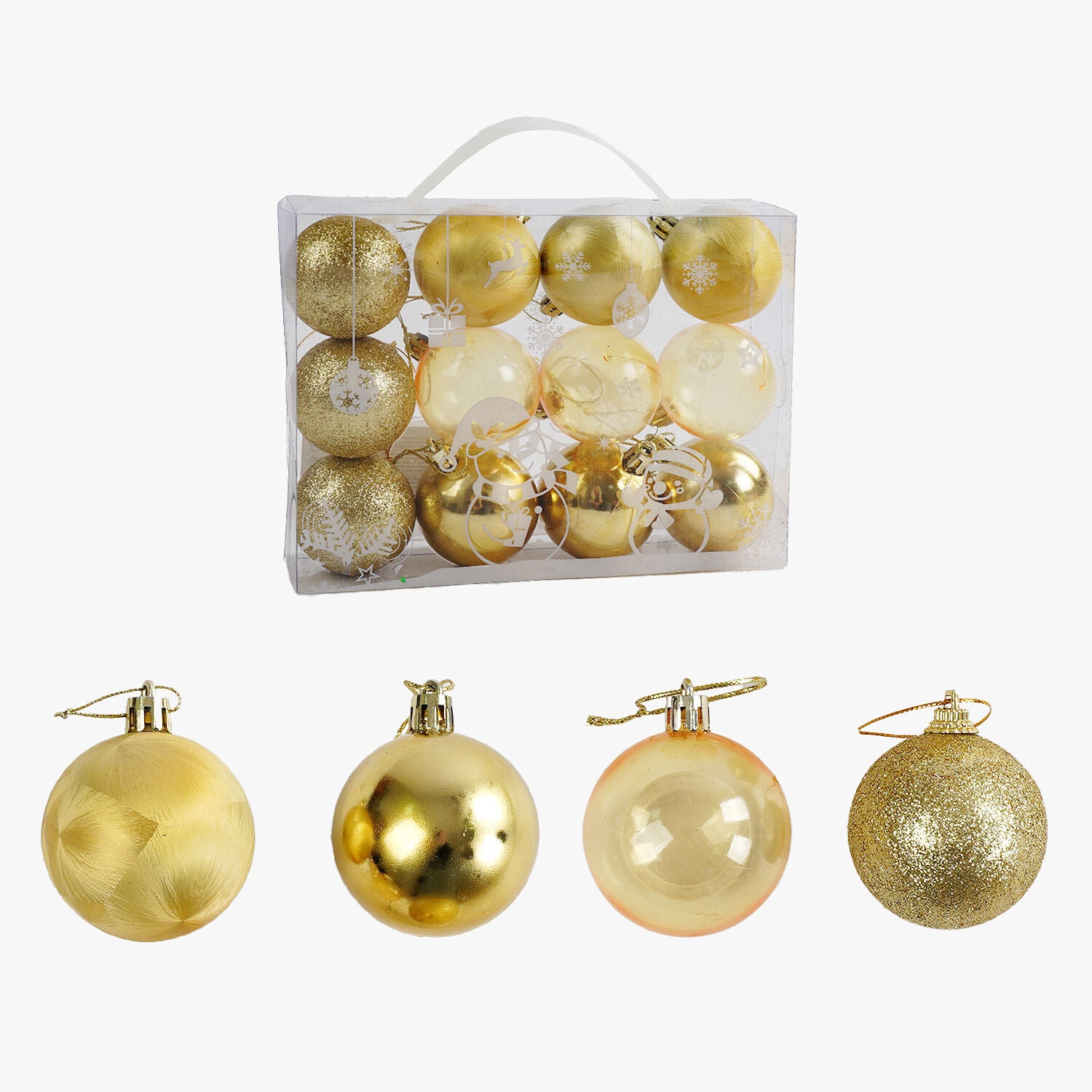 C 67299 Christmas Ball Ornaments, 4.5 cm Diameter, 12 pcs