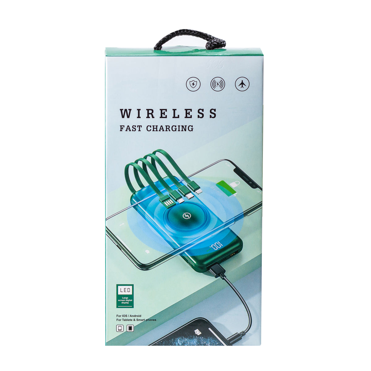 Smart X Power Bank with Wireless Charging, USB-C, USB-A & 4 Cables, 20000 mAh - Image 4